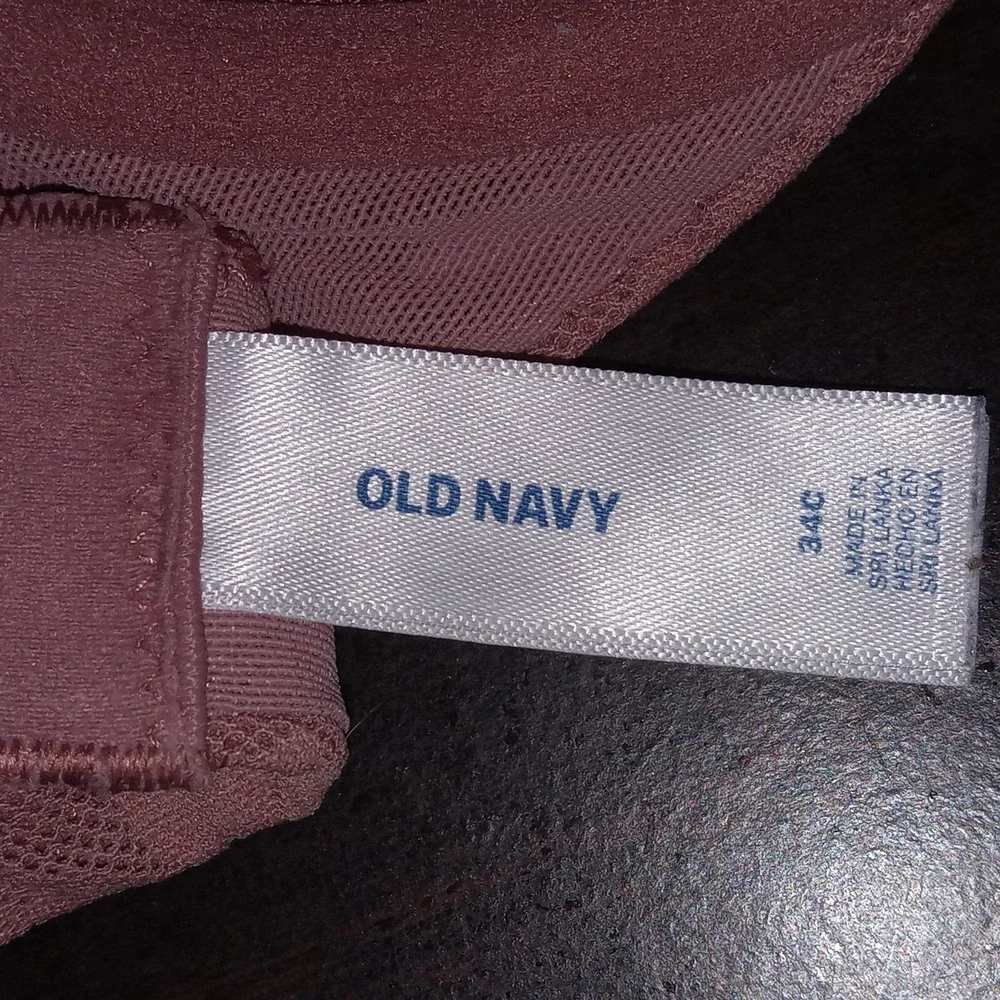 34C Old Navy‎ Floral Dusty Rose Underwire Lace Back Closure T-Shirt Padded Bra